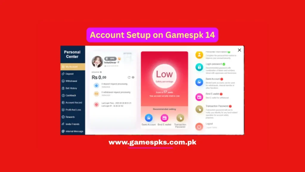 Set Up an Account on the Games PK